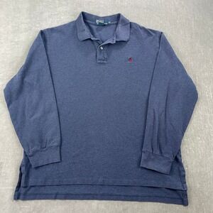 Polo Ralph Lauren Men‎ X-Large Navy Blue Long Sleeve Polo Shirt Embroidered Logo